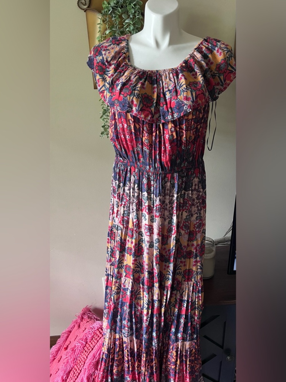 Vintage Floral Cottagecore Maxi Dress Women’s size XL